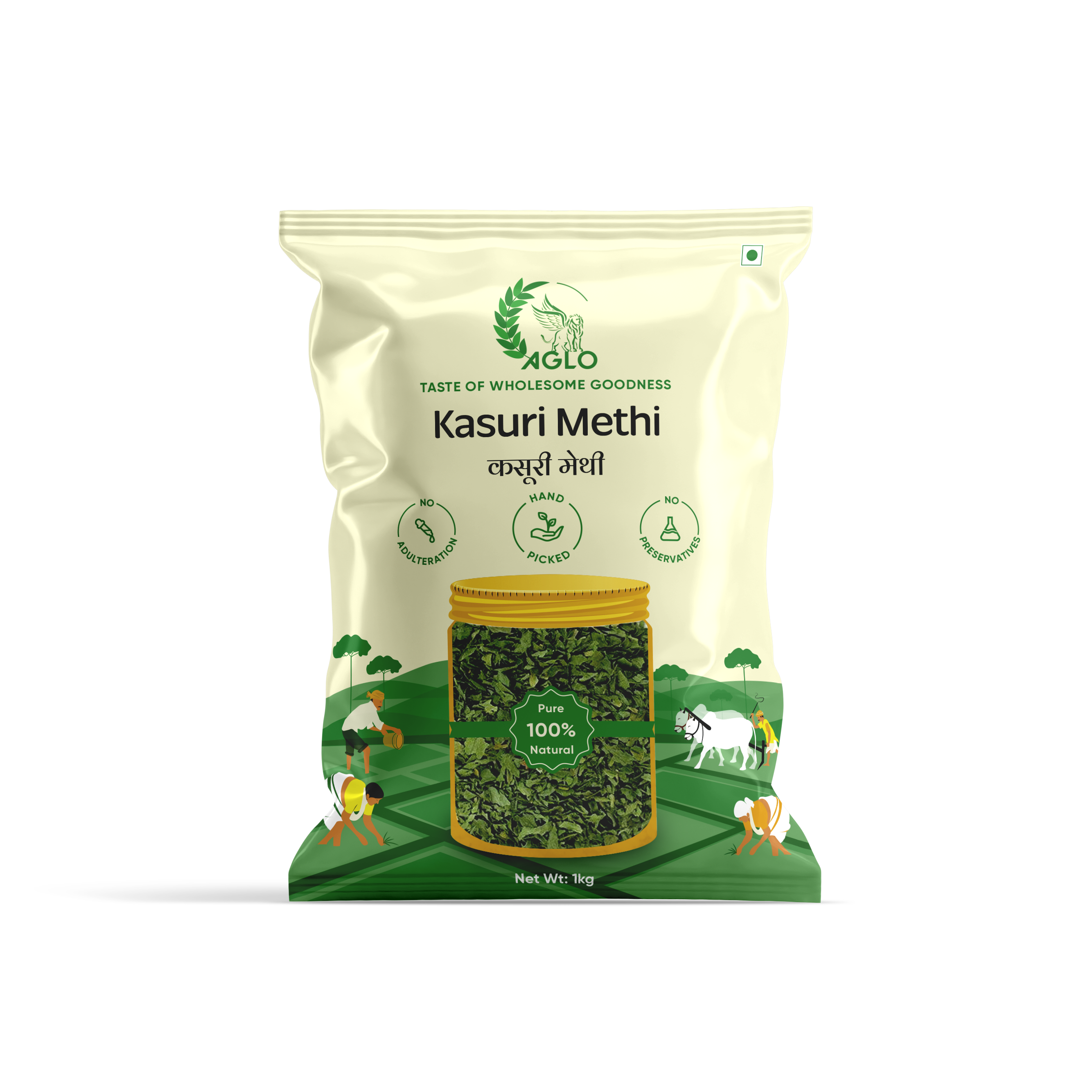 Kasuri MethiKasuri methi is dried fenugreek leaves that add a unique, aromatic flavor to curries, dals, and Indian breads.