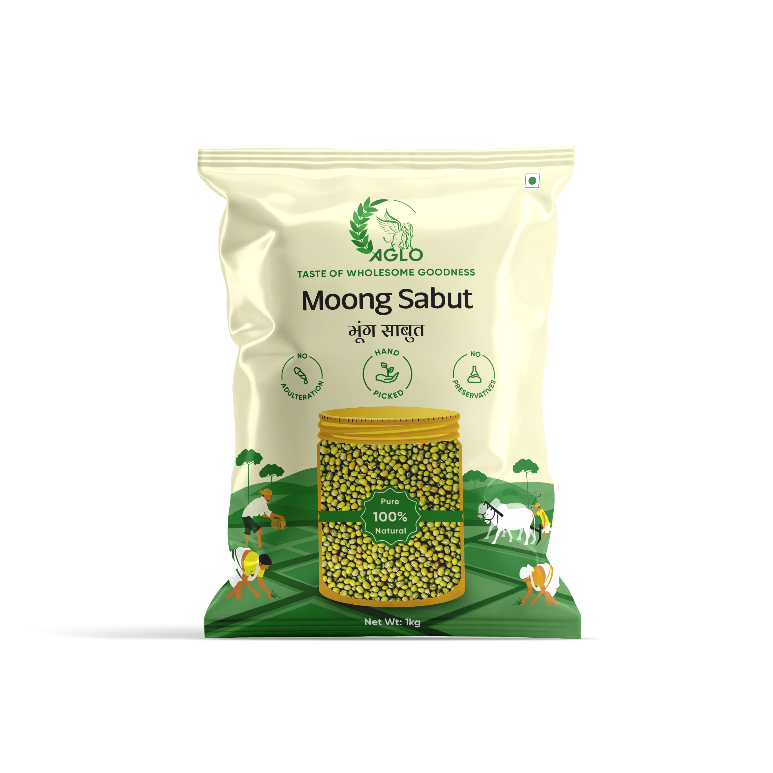 Mung SabutMung sabut is a versatile, nutritious whole lentil ideal for sprouting, soups, and salads.